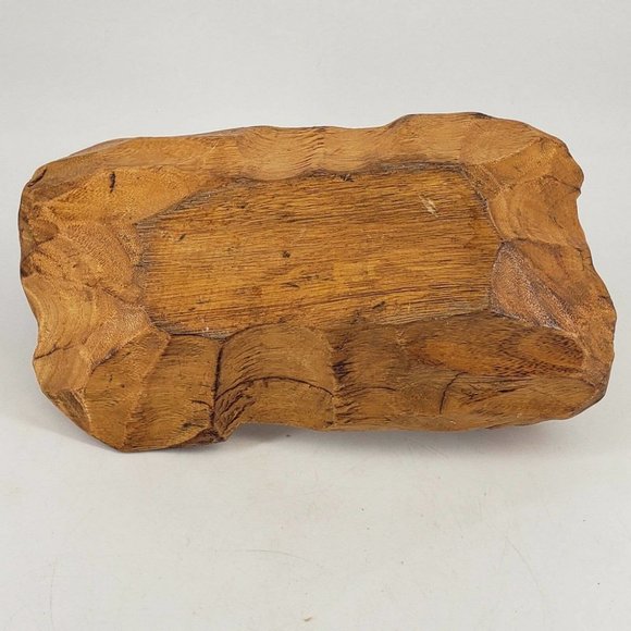 Vintage Burl Wood Basket Bowl Hand Carved Small Tree Trunk Root - Picture 3 of 3